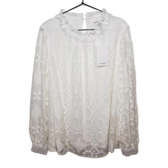 Andree Tops - NWT Andree by Unit Women's Sx 1X Lace Victorian Style Blouse (1640)